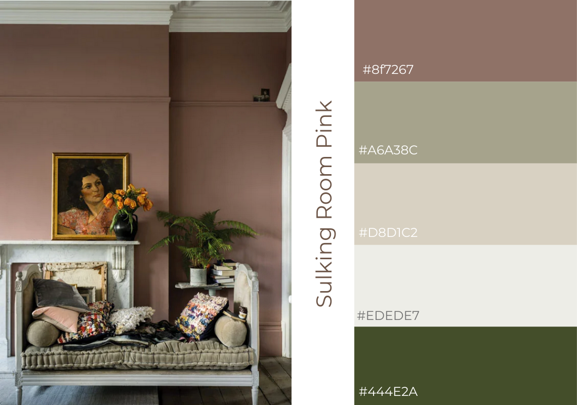Antiques web design colour schemes farrow and ball sulking room pink