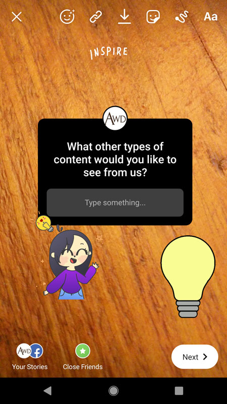 Instagram story questions feature