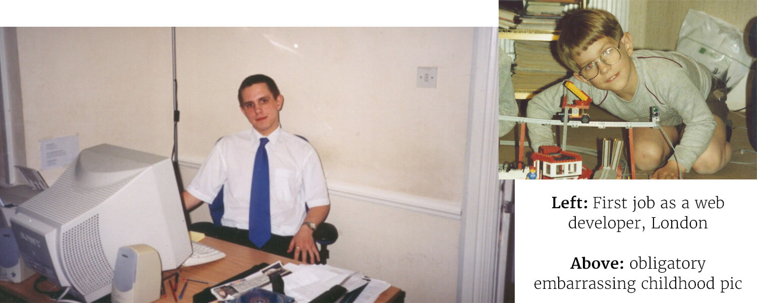 Rob in first job and as a kid