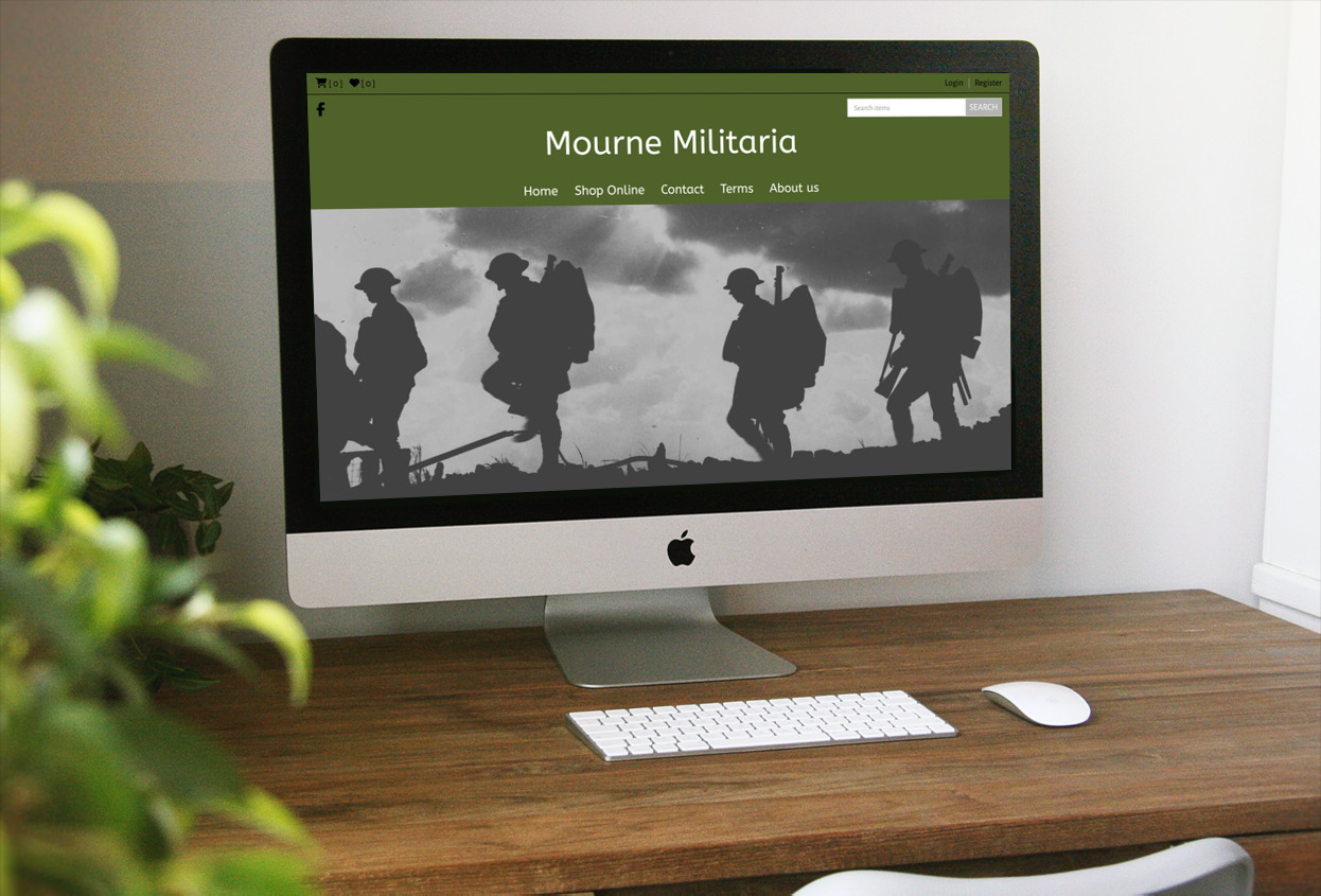 Mourne Militaria Antiques Web design